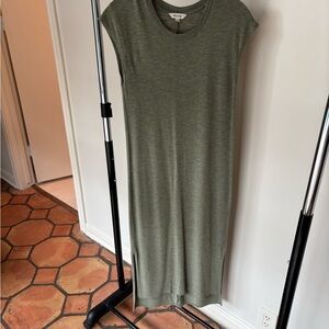 Madewell Green Cap Sleeve Sheath Dress